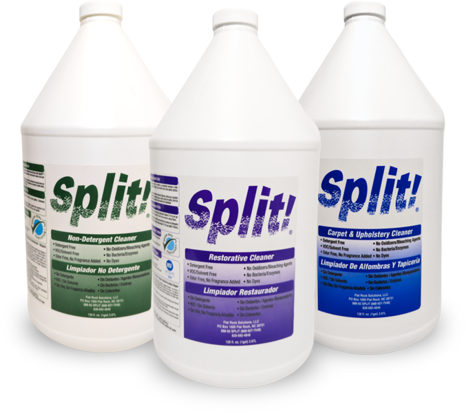 Split non-detergent cleaning chemicals